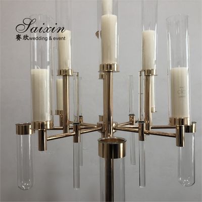 13 Arm Branch Glasses Metal Gold Candelabra Wedding Metal And Crystal Candelabra Candle Holder