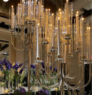 Fabrique personnalisée 20 bras chandelier métallique d'or pour la décoration d'événements