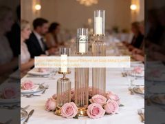 Saixin New Design Popular Elegant Set Gold Metal Candle Holder for Table Decoration