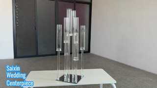 Bougeoir en cristal à 8 bras, directement moins cher en usine, pour décoration de Table de pièce maîtresse de mariage